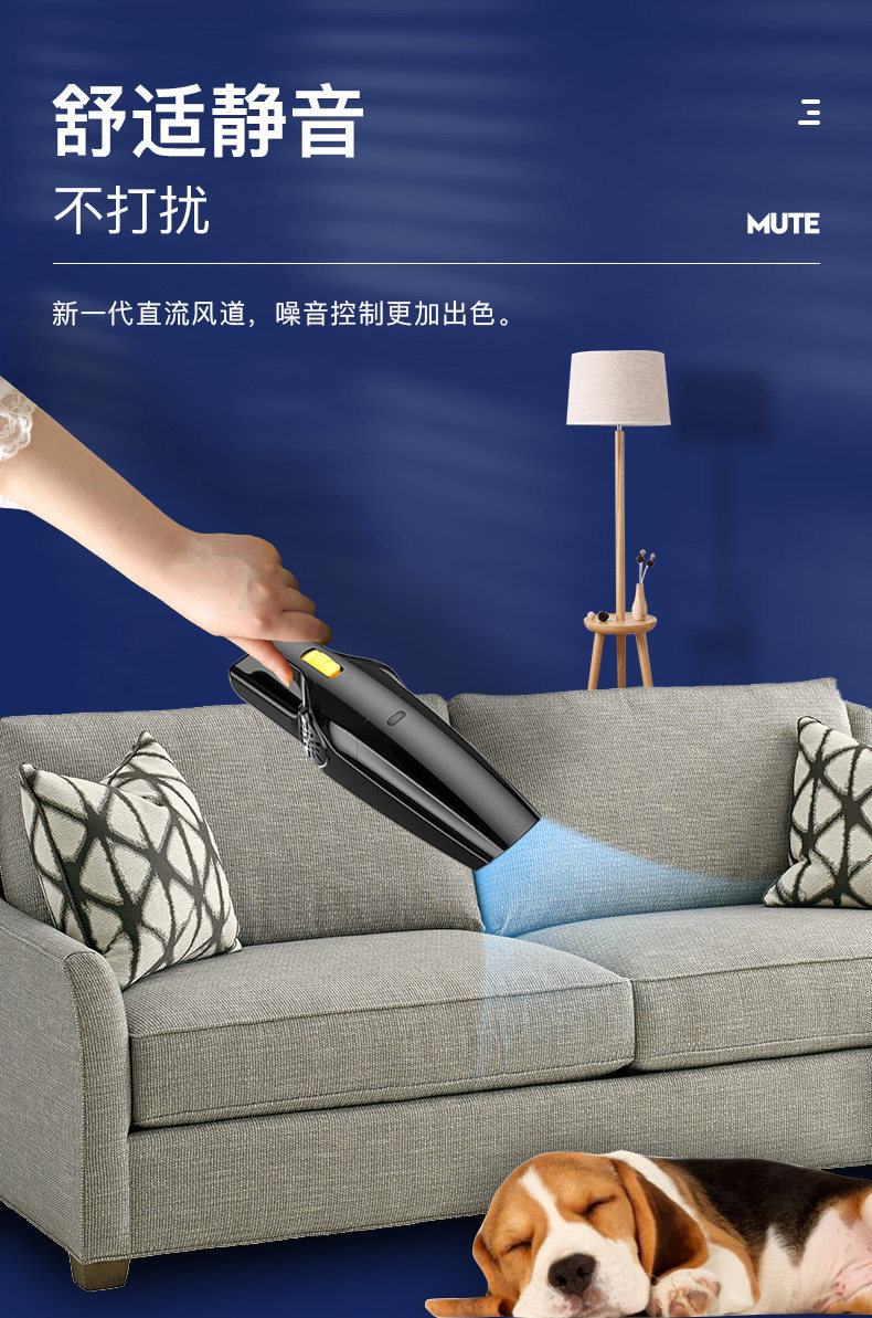 Wireless Car Vacuum Cleaner, High-Power, Powerful, Dual-Purpose for Home and Car, Portable Handheld Dust Remover for Small Cars