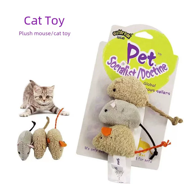 Cat Toy Simulation Plush Mouse Three Combination Kitty Toy Catnip Cat Pet Supplies