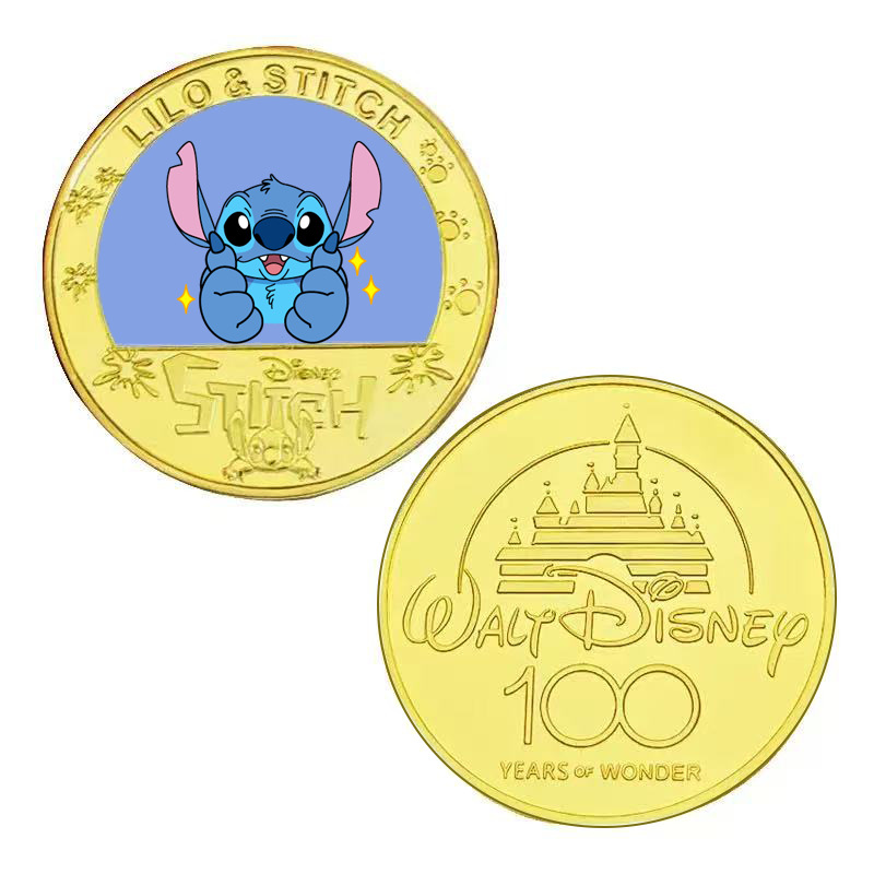 Cinco monedas conmemorativas de Starbaby, monedas de anime, monedas conmemorativas de Stitch, colecciones de regalos de monedas conmemorativas de Stitch