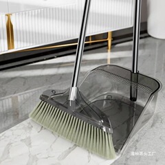 透明ほうきちりとりセット 2点セット 柔らか毛ほうき ちりとり 家庭用ちりとり ヘアセット オーバーフロー