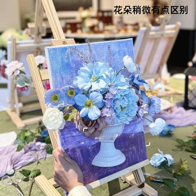 プリザーブドフラワー半壁花瓶シンプルなヨーロッパアート絵画植木鉢製図板手描き花器背の高いフラワーアレンジメント花瓶卸売|undefined