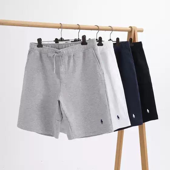 Original New Rl Paul Pony Logo Men's Casual Five-Point Pants Pure Cotton Elastic Band Sweatpants Men's Sports Shorts Summer