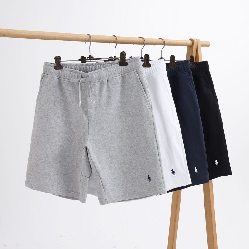 Original New Rl Paul Pony Logo Men's Casual Five-Point Pants Pure Cotton Elastic Band Sweatpants Men's Sports Shorts Summer