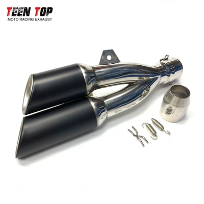 Motorcycle Modification Z800 Ninjia400 Cbr250 Dual Outlet Scorpion Tail Section Exhaust Pipe (Exhaust manifold) - matte-black