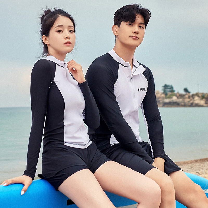 潛水服速干防曬男女長袖游泳衣衝浪服情侶套裝同款透氣戶外運動服