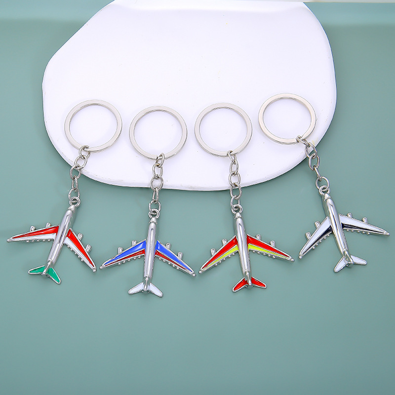 Cross-border personality metal aircraft model key chain three-dimensional key chain creative gift bag pendant civil aviation gift Cross-border personality metal aircraft model key chain three-dimensional key chain creative gift bag pendant civil aviation gift