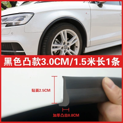 Universal Wide Body Car Wheel Wheel eyebrow - convex-wheel-eyebrow-30cm-wide-15m-long-1-piece-black-four-wheel-shot-4-pieces-quantity