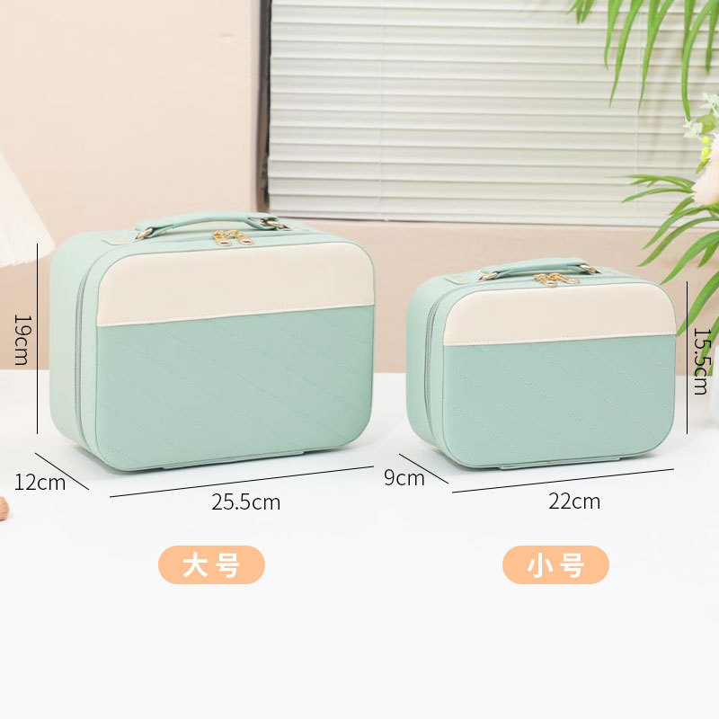 Fábrica personalizada de alta apariencia ins caja cosmética bolsa de almacenamiento de cosméticos de gran capacidad PU caja portátil de cuero impermeable