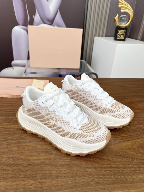 新款miu网面运动鞋女厚底松糕老爹鞋舒适拼色小白鞋透气休闲增高|undefined