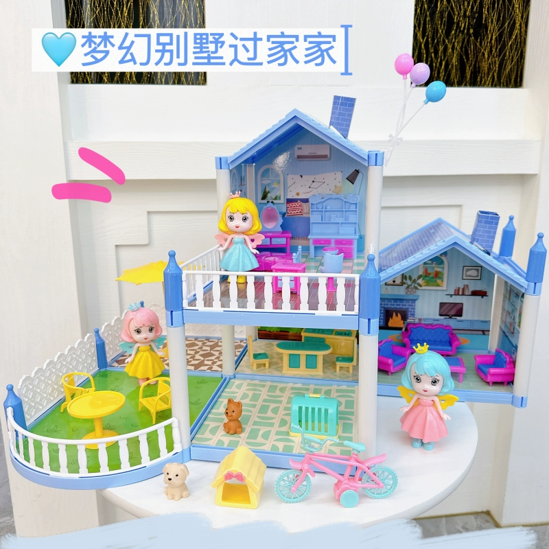 Детская роскошная DIY сборка большая вилла дома игрушка девочка принцесса замок дом сборка кукольный дом 6 лет