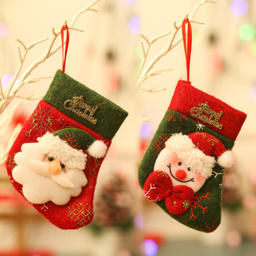Christmas socks candy bags gift bags handbags Christmas decorative socks Christmas tree pendants children's supplies gifts