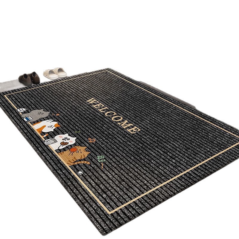 Cartoon Crystal Velvet Doormat For Entryway Dust And Dirt Removal_voghion.com