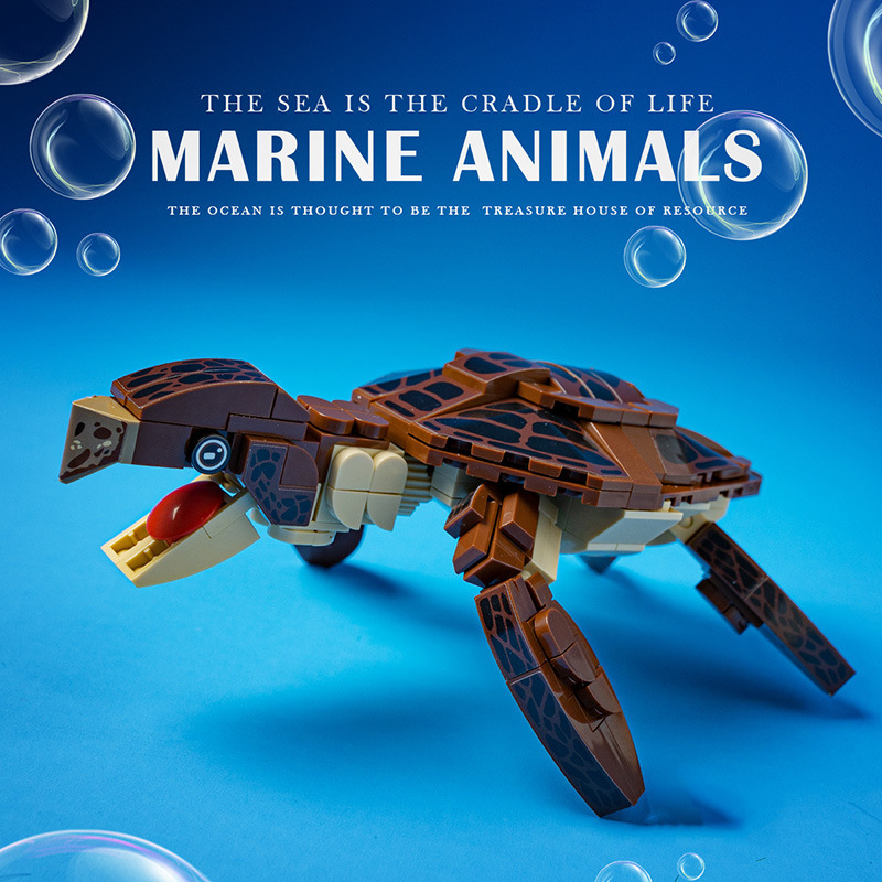海洋生物動物ロブスターサメカニクジラ子供知育互換レゴ積み木子供玩具|undefined