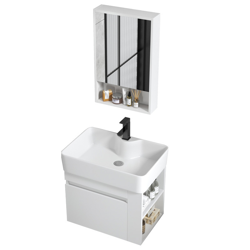 Cajón tipo pared tipo casa pequeña almacenado lateral gabinete de baño cerámica todo en un lavabo gabinete combinación lavabo de cara lavabo
