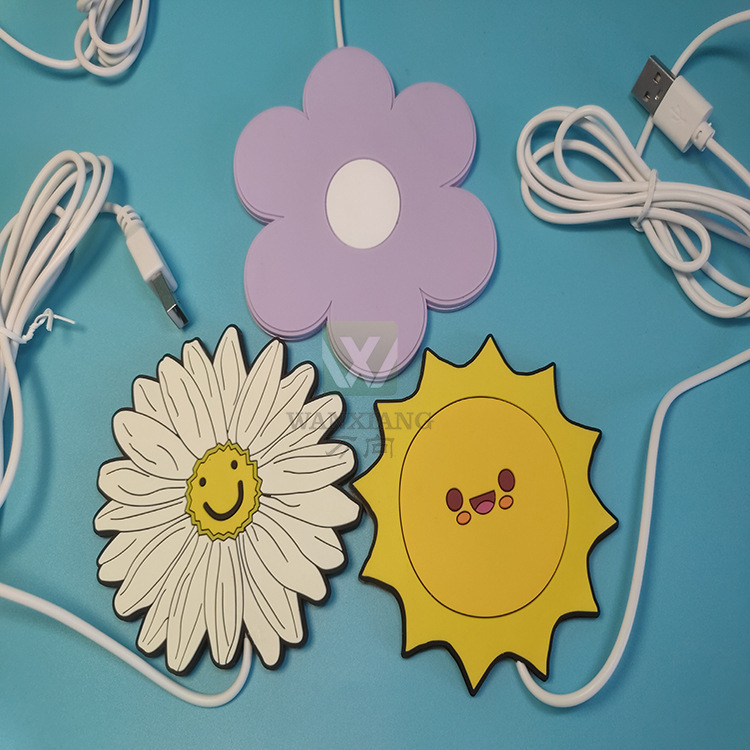 PVC soft rubber placemat cartoon cute high temperature resistant non-slip heat insulation pad USB insulation heating heating coaster customization PVC soft rubber placemat cartoon cute high temperature resistant non-slip heat insulation pad USB insulation heating heating coaster customization