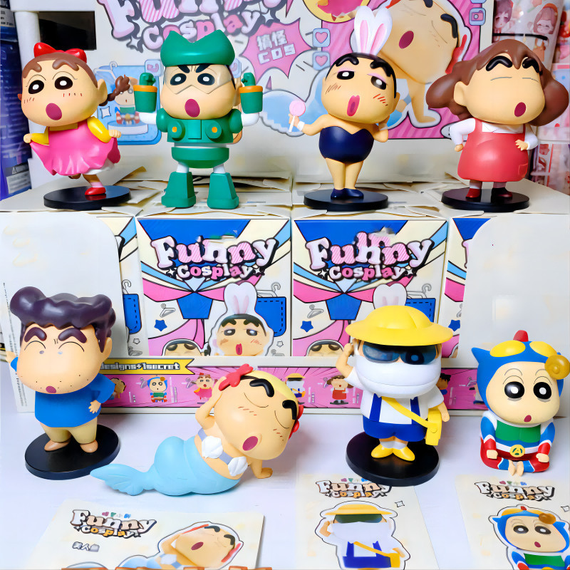Figura sorpresa de Crayon Shin-chan serie Cos, muñeco coleccionable divertido de edición limitada, regalo de cumpleaños original