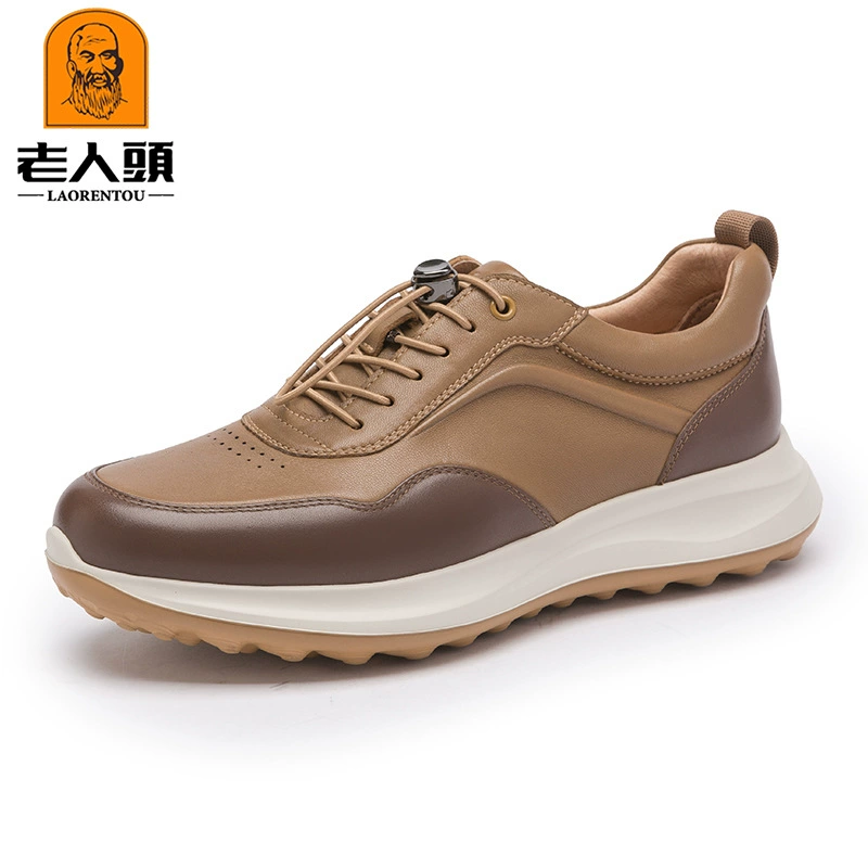 Мужская обувь с круглой головой пожилой головы повседневная кожаная обувь на шнуровке обувь для бега мужская спортивная повседневная обувь 51902