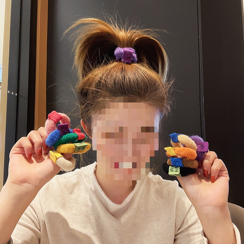 子供用ポニーテールヘアバンド、太いヘアロープ、韓国の高弾性ゴムバンド、ヘアゴムバンド、カラフルなレザーケース、女性用ヘアロープ|undefined
