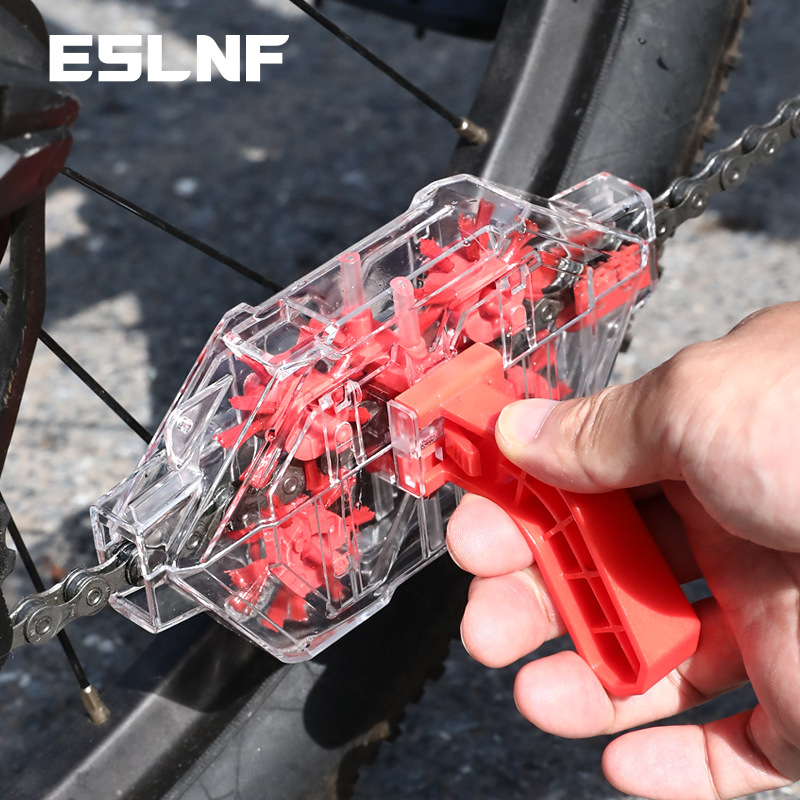 Bicycle chain washer fully transparent visual immersion chain washer oil cleaning tool riding equipment