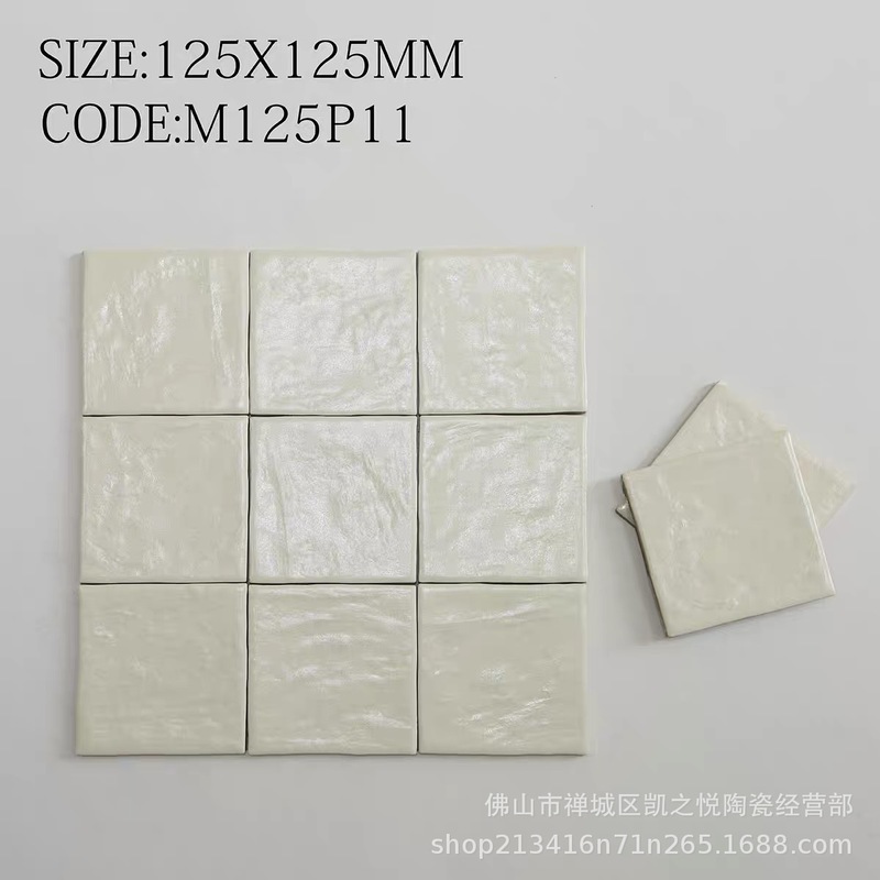佛山珍珠釉瓷砖奶油白色欧美手工砖卫生间厨房墙砖浴室背景墙瓷砖|undefined