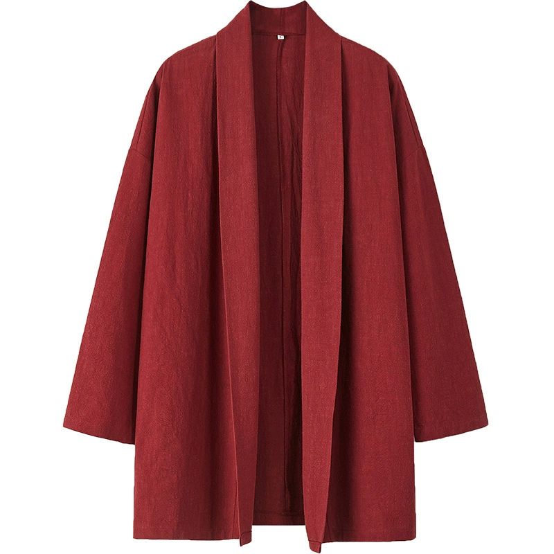 Кардиган, рубашка, осеннее тренч, мужская куртка, китайский стиль, oversize, лен-хлопок