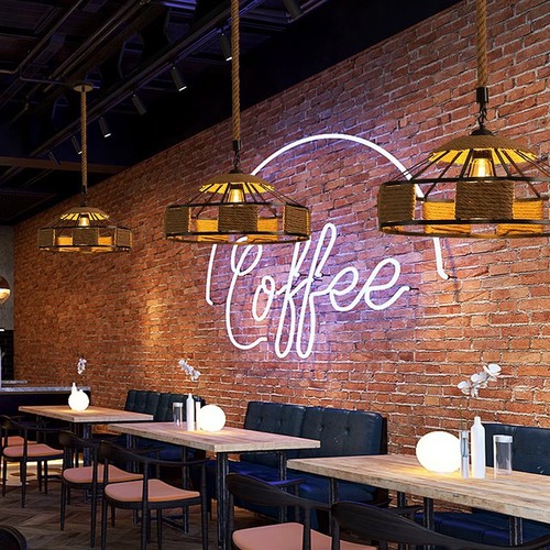Hemp rope retro chandelier industrial style iron art restaurant bar clothing barbecue shop retro decoration shop commercial lighting