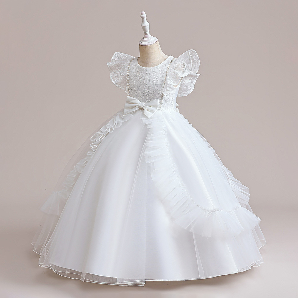 Ropa para niños de comercio exterior Nuevo vestido de princesa para niñas vestido largo para niños mediano y grande ropa de rendimiento de piano para niños en stock al por mayor