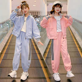 女童春装套装洋气2025新款韩版时髦休闲春秋儿童装网红运动两件套