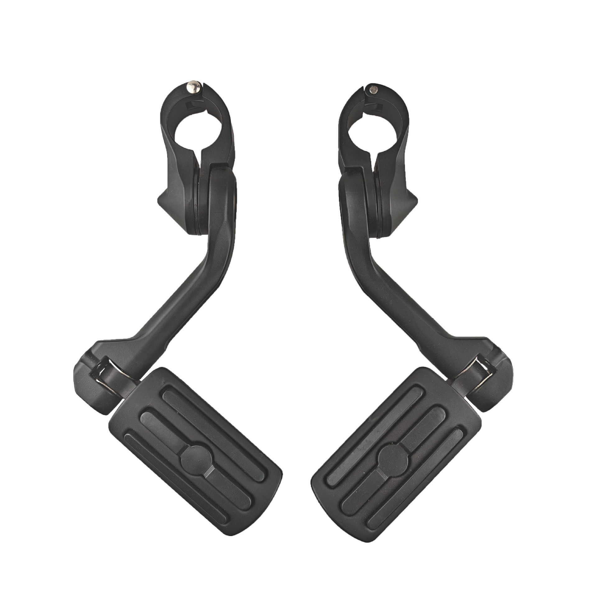 Ha Lei – Motorcycle pedals Bar Foot Pegs - long-three-vertical-foot-pegs-matte-black
