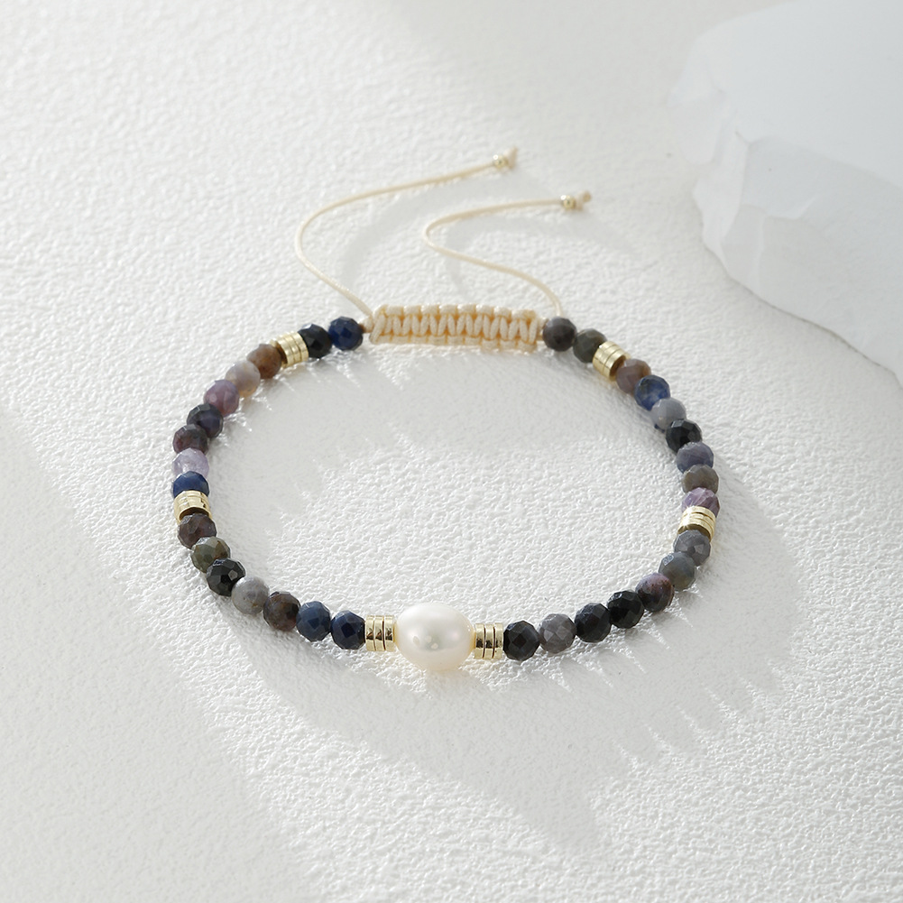 Casual Occasion natural stone, Freshwater Pearl, Copper Material Ethnic Style Round Natural Stone Freshwater Pearl Copper Plating 18k Gold Plated Bracelets