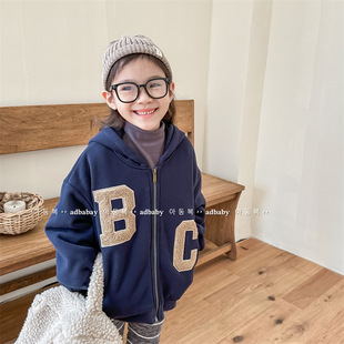 2025 Kidsren's Clothing Autumn and Winter Clothing Kidsren's Korean Style Large Sweatshirt Fleece-Lined Cotton Outwear Girls Winter Outwear Cotton Outwear 123615