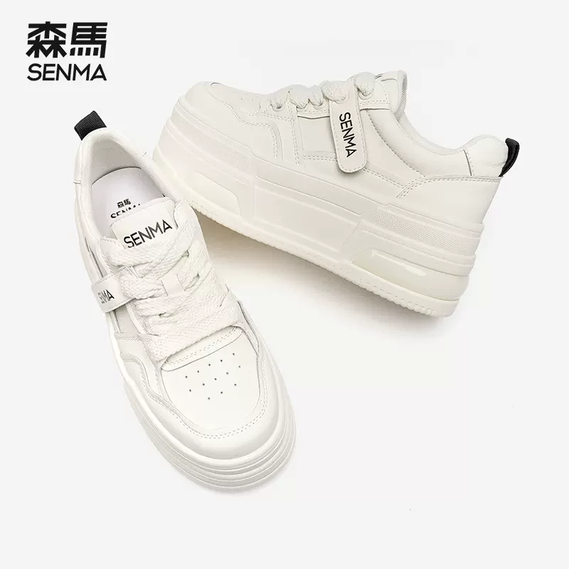 森马2025新款夏季透气网面厚底小白鞋女百搭网红爆款运动休闲板鞋