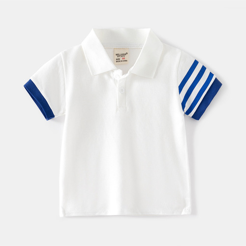 Cotton printing technology, comfortable short-sleeved boys' style, 2023 new casual style summer boys' POLO shirt