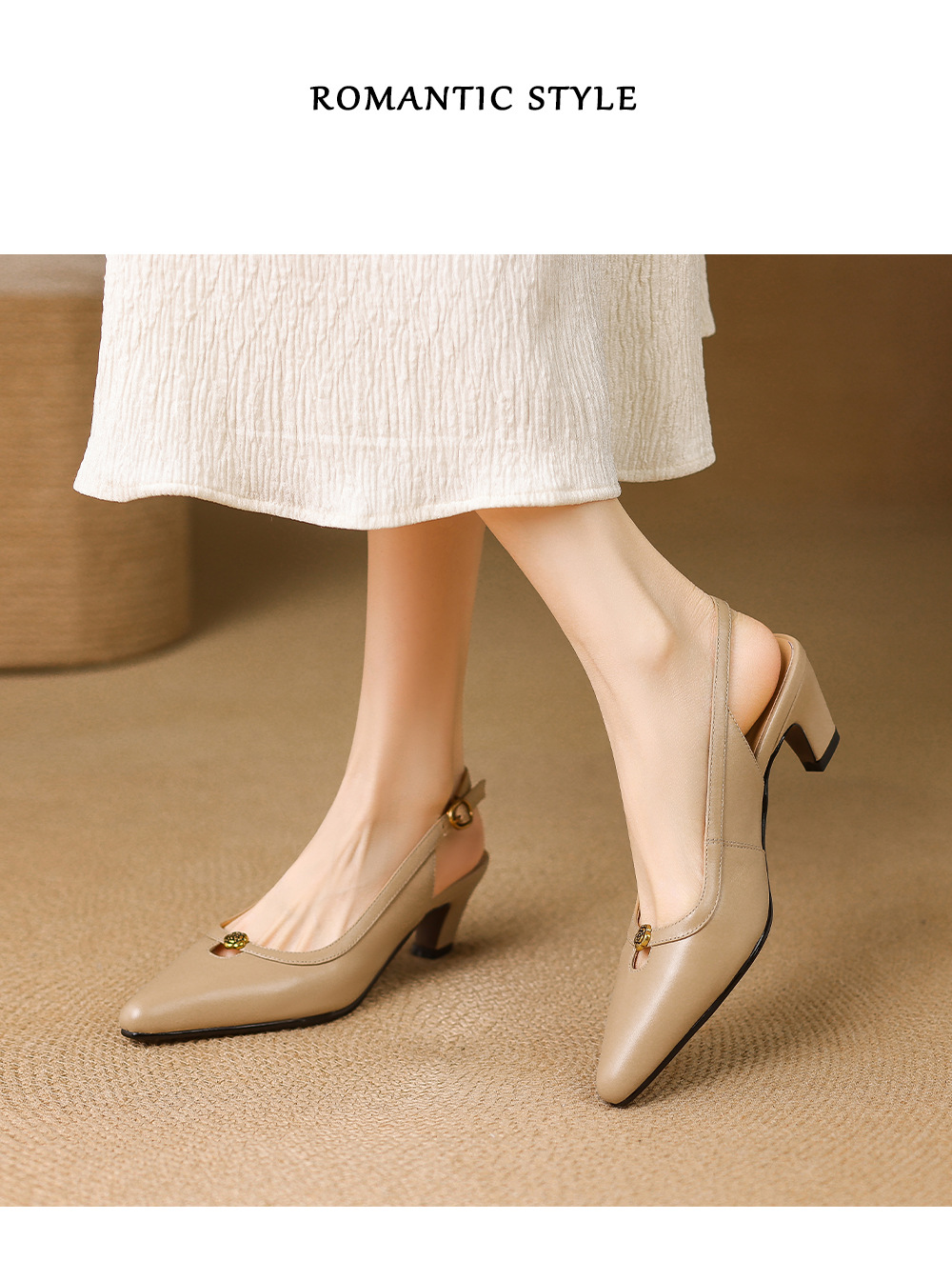 Sandal nữ mũi hở quai ngang gót thấp phong cách Hàn Quốc — đen chi tiết 10