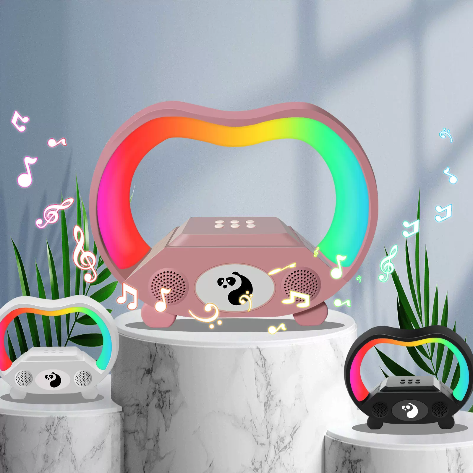 客厅卧室闹钟唤醒氛围智能台灯 支持蓝牙音箱 手机无线充睡眠夜灯