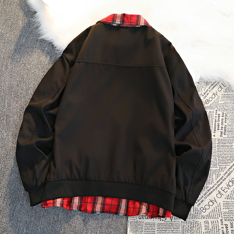 New Splicing Contrasting Loose Cleanfit Flight Suit Jacket_voghion.com