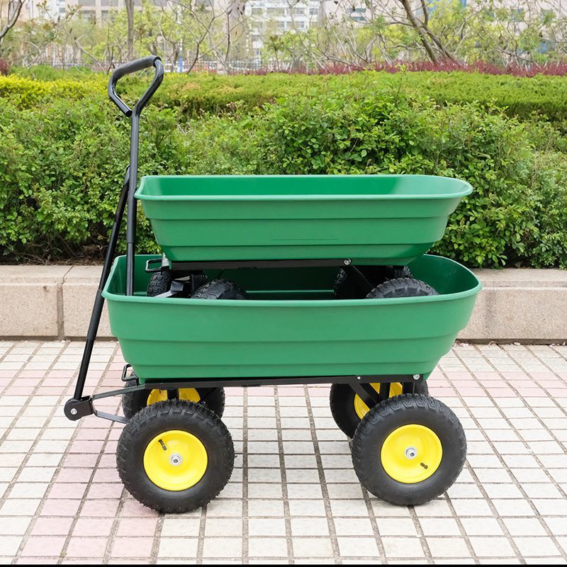 四轮翻斗车小拖车拉货塑料车手拉车平板车农用搬运车家用手推车