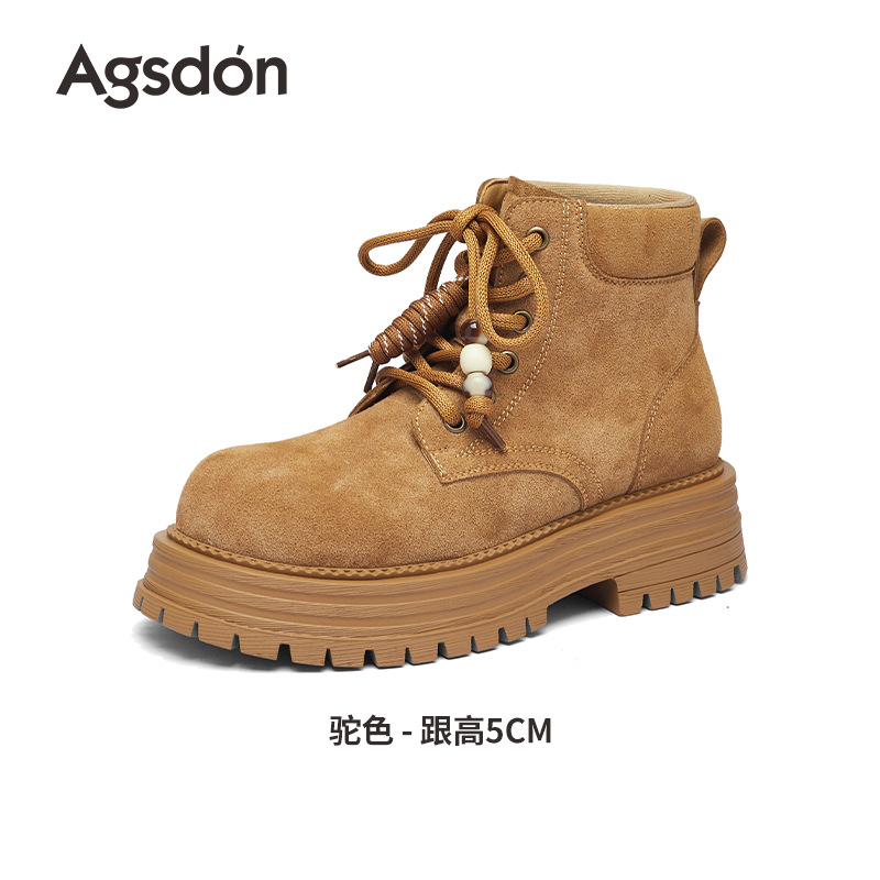 Augu Lion-Deng grueso botas Martin mujeres 2025 nuevas botas de invierno Merrard de ruibarbo botas al aire libre botas de herramienta de lana cortas image 6