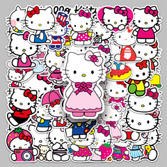 50張不重複KT貓可愛貓咪塗鴉卡通動物手機水杯平板行李箱防水貼紙