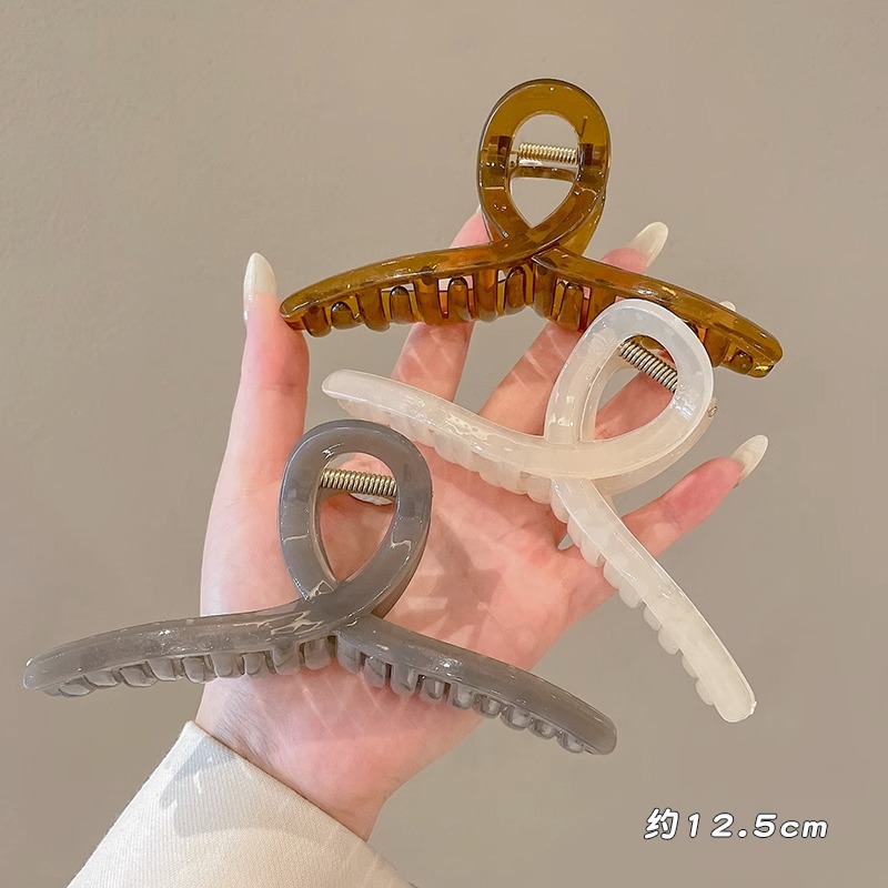 Horquilla de acrílico de las mujeres cuchara trasera updo clip de pelo grande celebridad de Internet elegante tiburón clip tocado simple horquilla