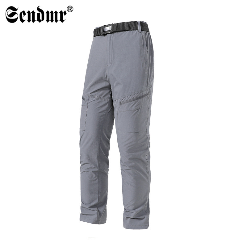 Niaojia Ice Silk Outdoor Sports Pants for Men and Women, Quick-Drying Pants for Men, Summer Thin Breathable Elastic Straight Cargo Pants