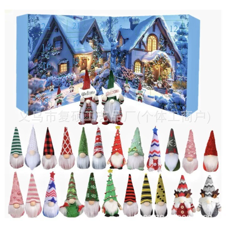 Кросс-бордерный новый продукт: Рождественский гном Адвент 2025, календарь обратного отсчета до Рождества