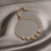 Bracelet with zircon, with snowflakes