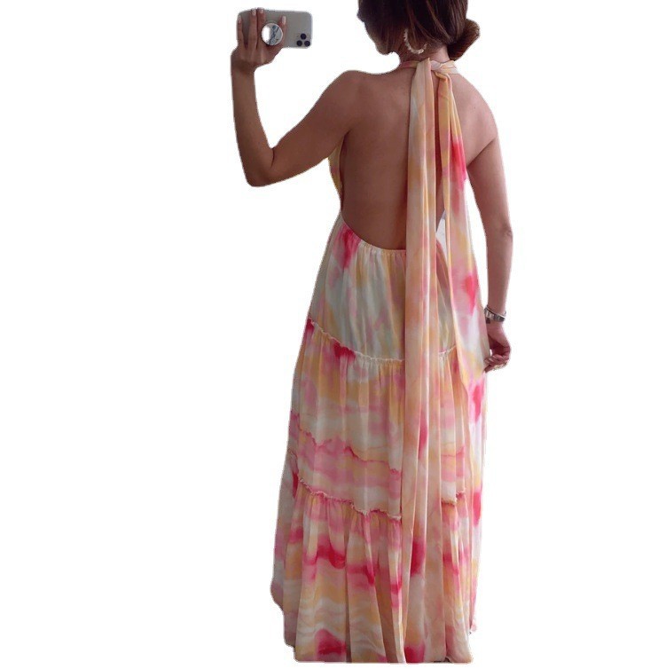 350g Weight Maxi Long Dress Dress Length Type Sleeveless Sleeve Length Swing Dress Dresses Type Polyester Fabric Type Mid Waist Waist Line Holiday, Daily Occasion V Neck Neckline Regular Fit Fit Type Floral Pattern Summer Season Women's Gender Printing Design Vacation Style Wholesale Women's Vacation Printing Floral Holiday Daily V Neck Sleeveless Swing Dress 12