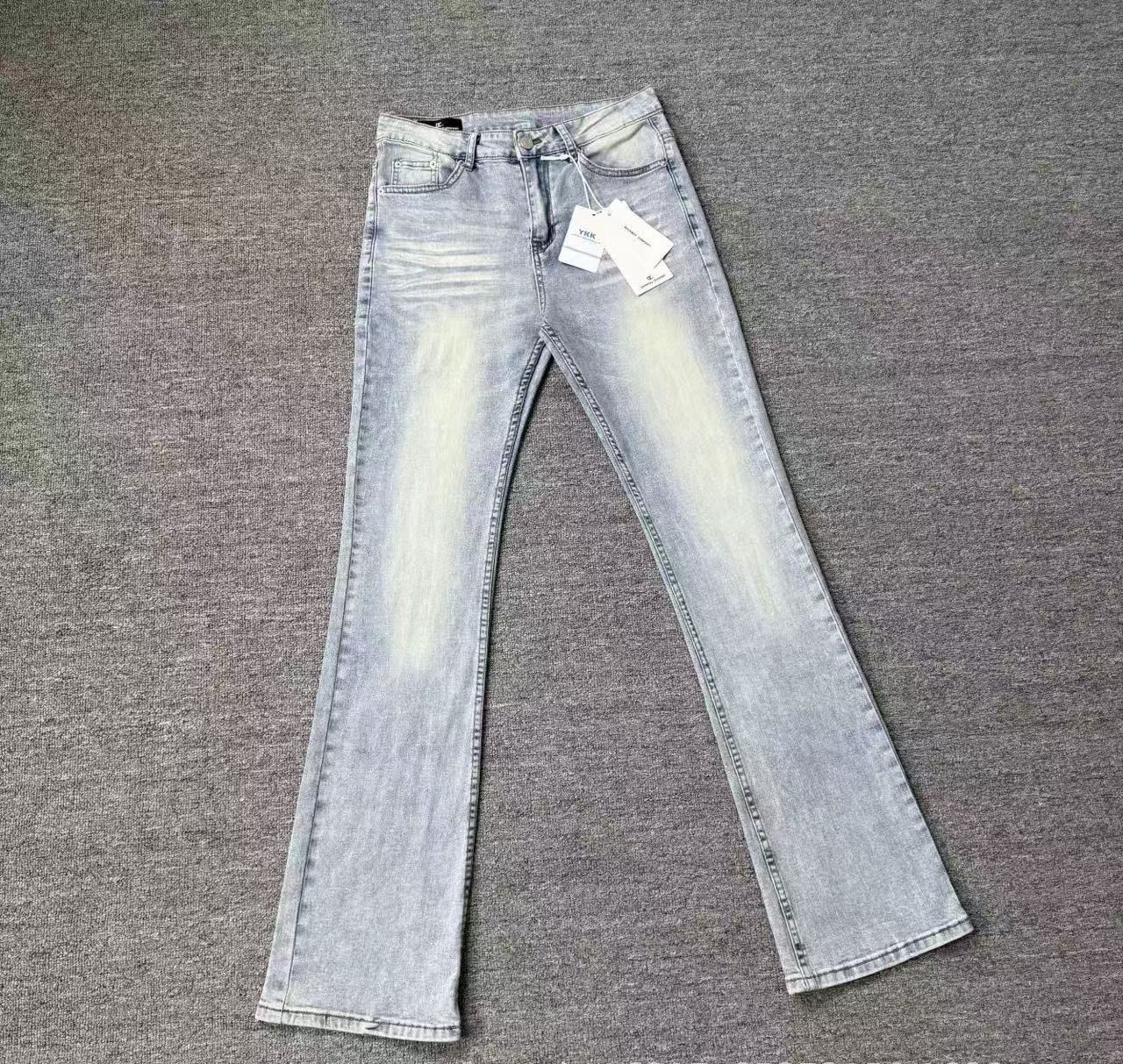 Men's Clothing Retro Washed Cleanfit Jeans DC Style American Slim Fit Slightly Flared High Street Vibe Pants Men's Clothing Denim_mkmklike.com
