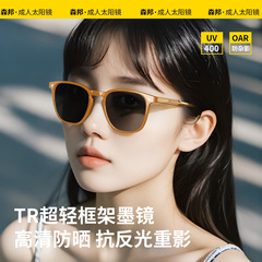 新款成人复古圆框偏光太阳镜防紫外线时尚遮阳插芯镜腿墨镜KG2506