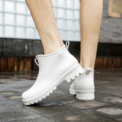 Men's Chelsea rain boots short boots women's fashionable outdoor wading shoes low-top rubber shoes slip-on shoes