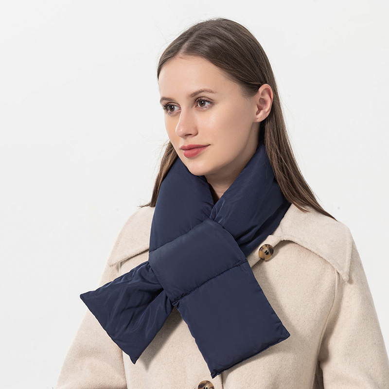 Winter New Feather Velvet Scarf Fashion Solid Color Simple and Fresh Korean Personalized Cross Neck_voghion.com