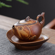 复古陶瓷金鱼壶仿古茶壶泡茶简约个性年年有余老陶泥手工壶整套