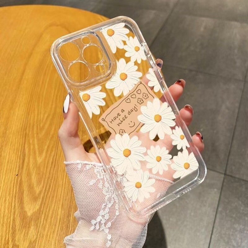Daisy Flowers Are Suitable for Apple 15Promax Phone Case, Iphone16Pro New Model, 14Pro Beautiful, 17 European and American Style